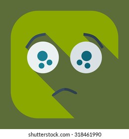 Flat modern design with shadow icons sad smiley