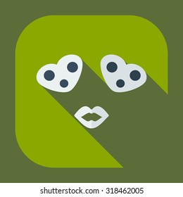 Flat modern design with shadow icons in love