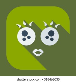 Flat modern design with shadow icons smiley eyelashes