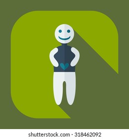 Flat modern design with shadow icons the human heart