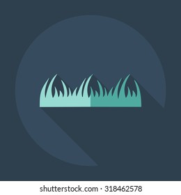 Flat modern design with shadow icons grass