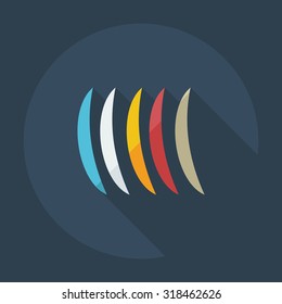 Flat modern design with shadow icons plate