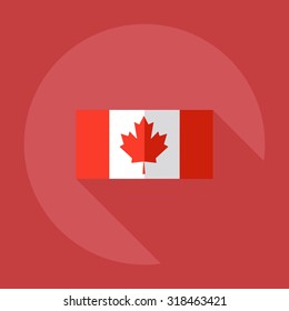 Flat modern design with shadow icons flag of Canada