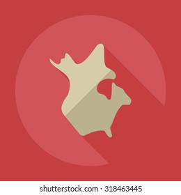 Flat modern design with shadow icons map of Canada