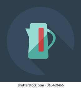Flat modern design with shadow icons kettle
