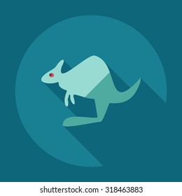 Flat modern design with shadow icons kangaroo
