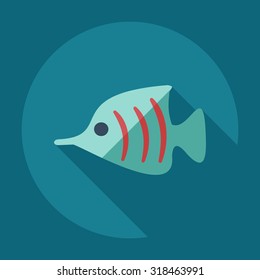 Flat modern design with shadow icons small fish