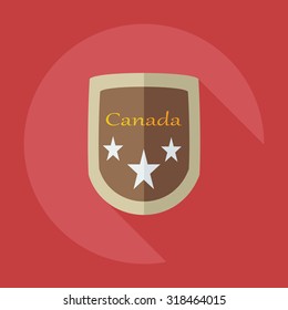 Flat modern design with shadow icons arms of canada