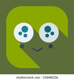 Flat modern design with shadow icons confused smiley