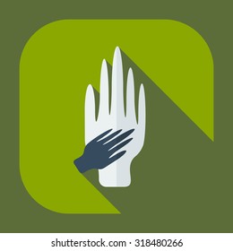 Flat modern design with shadow icons arm in arm