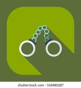 Flat modern design with shadow icons handcuffs