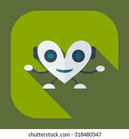 Flat modern design with shadow icons big heart