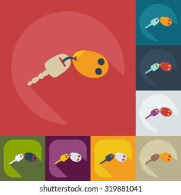 Flat modern design with shadow icons the keys
