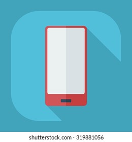 Flat modern design with shadow icons mobile phone