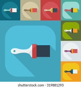 Flat modern design with shadow icons spatula