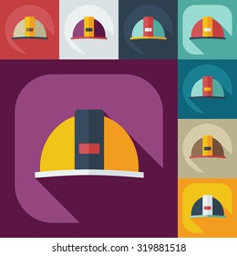 Flat modern design with shadow icons hard hat