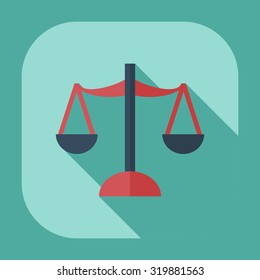 Flat modern design with shadow icons law