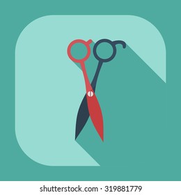 Flat modern design with shadow icons scissors