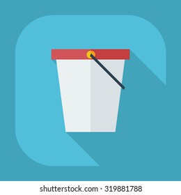 Flat modern design with shadow icons bucket