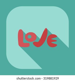 Flat modern design with shadow icons love