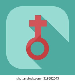 Flat modern design with shadow icons female