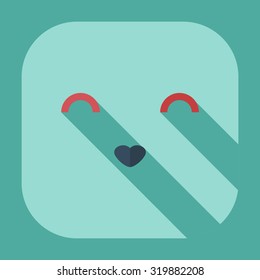 Flat modern design with shadow icons smiley cute