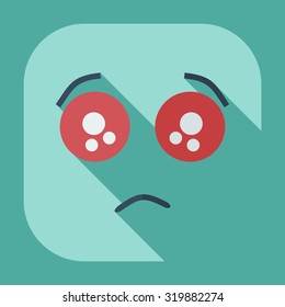 Flat modern design with shadow icons sad smiley