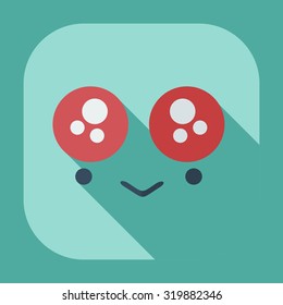 Flat modern design with shadow icons confused smiley
