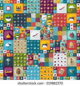 Flat modern design with shadow icons Ramadan