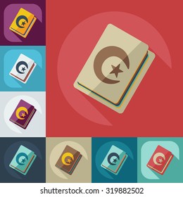 Flat modern design with shadow icons Quran