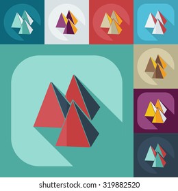 Flat modern design with shadow icons pyramid