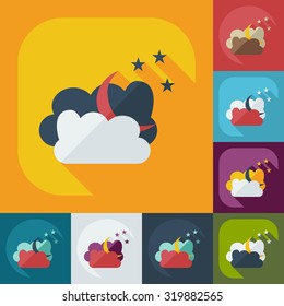 Flat modern design with shadow icons Muslim heaven