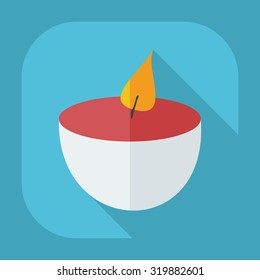 Flat modern design with shadow icons candle