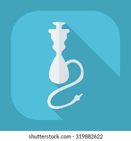 Flat modern design with shadow icons hookah