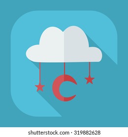 Flat modern design with shadow icons Muslim heaven