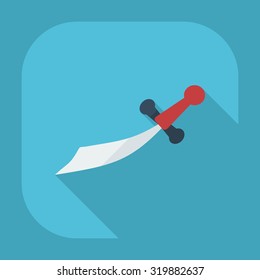 Flat modern design with shadow icons dagger