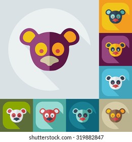 Flat modern design with shadow icons pandas