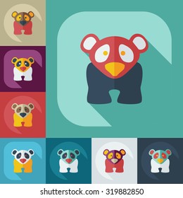 Flat modern design with shadow icons pandas