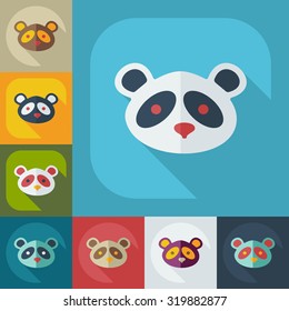 Flat modern design with shadow icons pandas