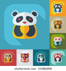 Flat modern design with shadow icons pandas