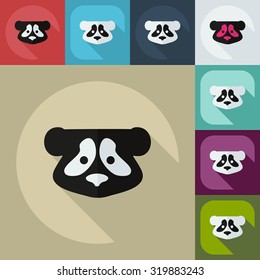 Flat modern design with shadow icons pandas