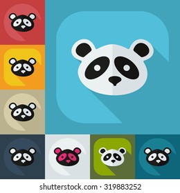 Flat modern design with shadow icons pandas