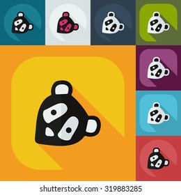 Flat modern design with shadow icons pandas