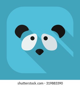 Flat modern design with shadow icons pandas