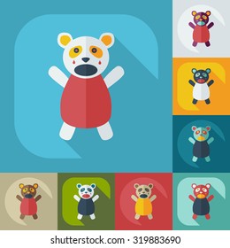 Flat modern design with shadow icons panda crying