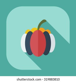 Flat modern design with shadow icons pumpkin