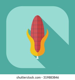 Flat modern design with shadow icons maize