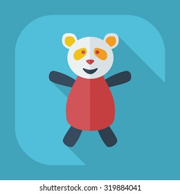 Flat modern design with shadow icons panda athlete