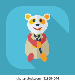 Flat modern design with shadow icons panda eating