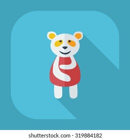 Flat modern design with shadow icons panda is sick